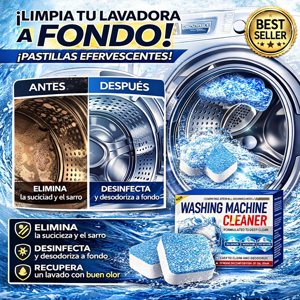 Pack de 2 Pastillas Efervescentes Limpieza para Lavadora