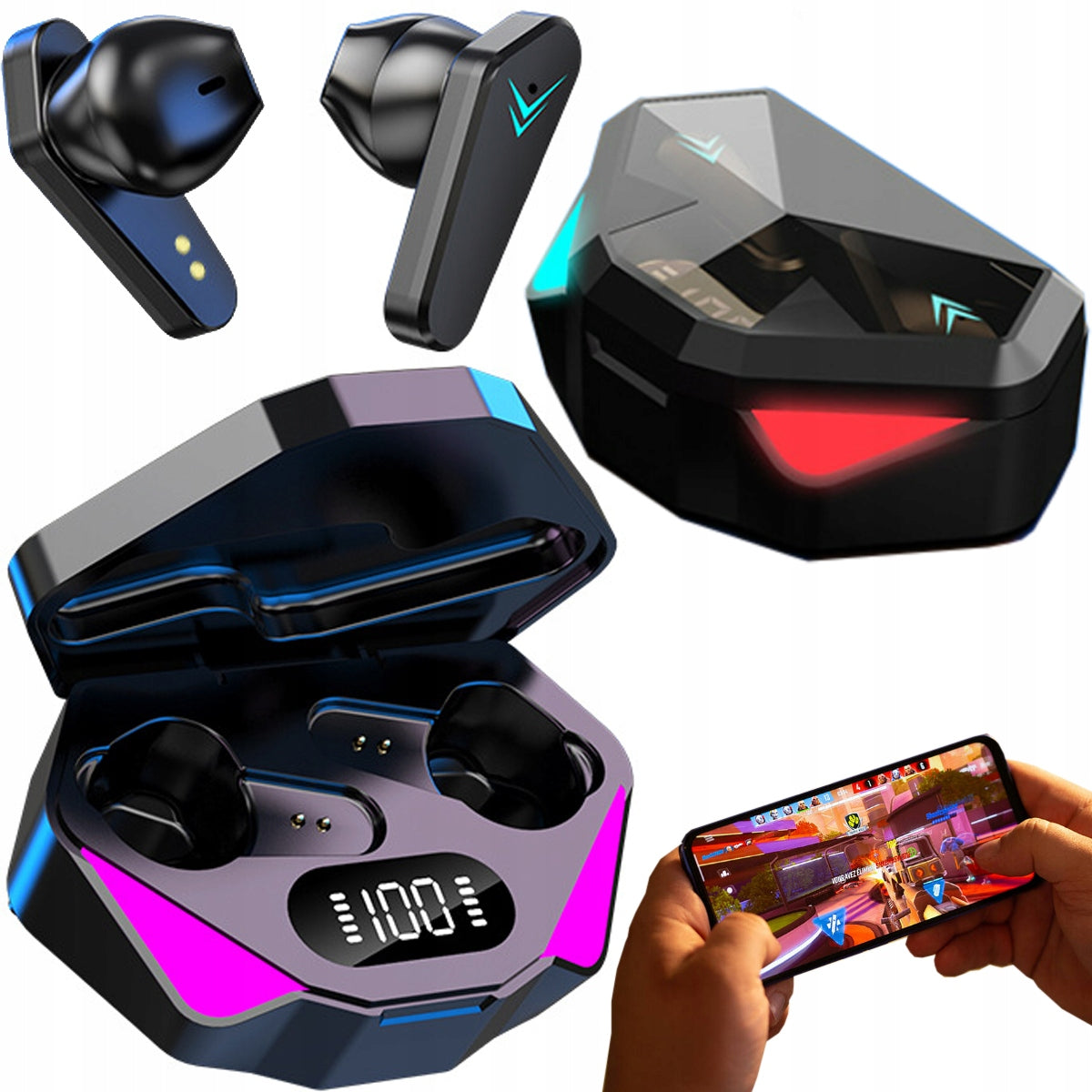 X15 Tws Auriculares inalámbricos para juegos Auriculares Bluetooth Auriculares deportivos Auriculares estéreo de alta fidelidad para juegos, Auriculares inalámbricos