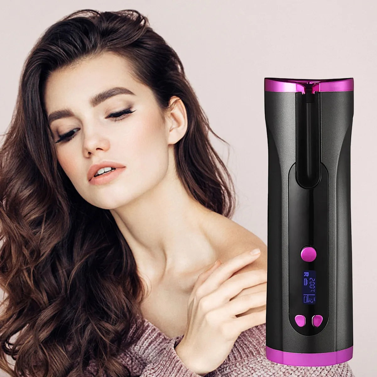 Rizador De Pelo Giratorio Automático Inalámbrico Portátil