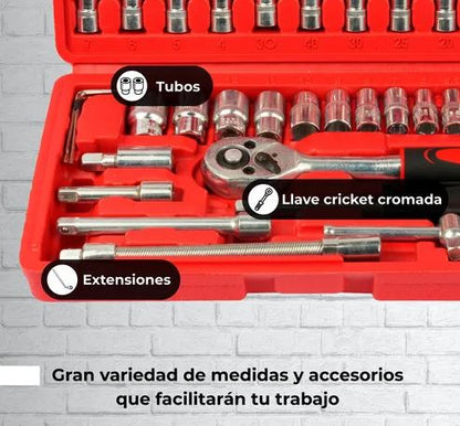 ToolMaster Pro 46:🧰🔧💪 Juego de Llaves de Vaso en Acero de Vanadio