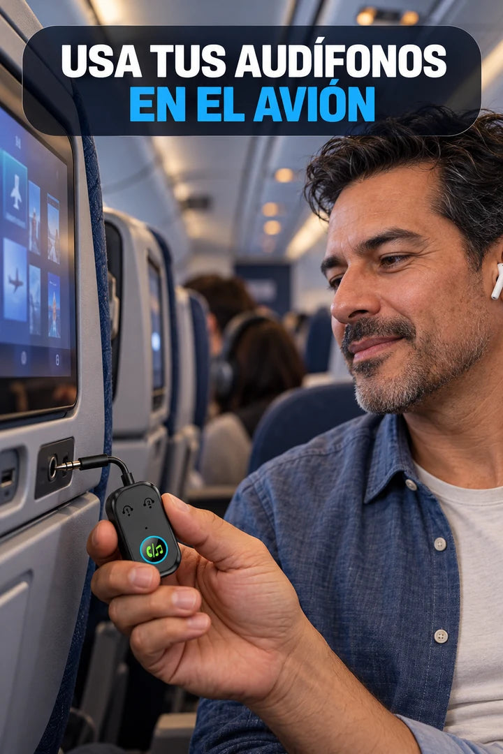 Usa tus audífonos inalámbricos en el avión