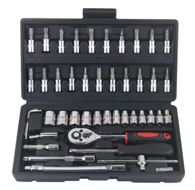 ToolMaster Pro 46:🧰🔧💪 Juego de Llaves de Vaso en Acero de Vanadio