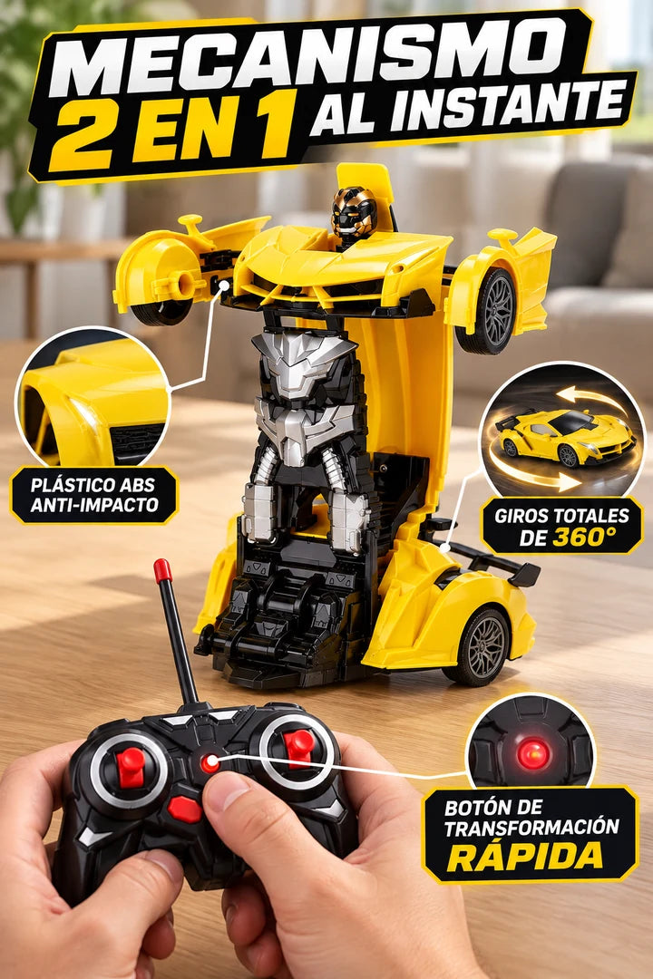 Auto robot transformable amarillo mecanismo