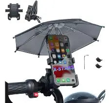 Soporte para teléfono celular de motocicleta con paraguas I Soporte para teléfono celular de bicicleta con paraguas