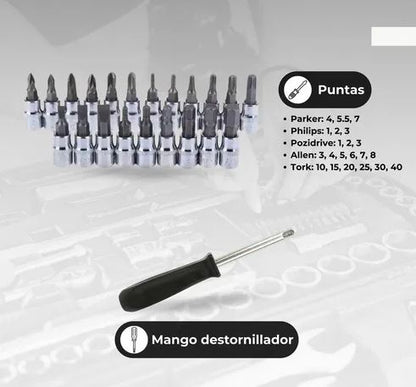 ToolMaster Pro 46:🧰🔧💪 Juego de Llaves de Vaso en Acero de Vanadio