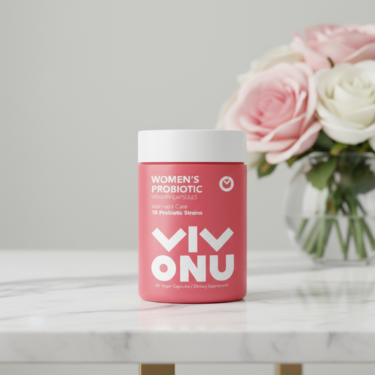 VIVONU Probióticos para la Mujer, Cuidado Diario, Nueva Actualización - Quiérete Más, Múltiples Cepas Probióticas Regulan las Actividades Diarias Normales, Cuídate, 60 Cápsulas Vegetales, Cuidado Diario Multicepas, Pro