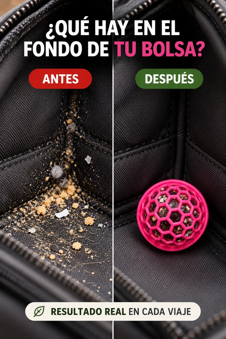 Comparación del interior del bolso antes y después