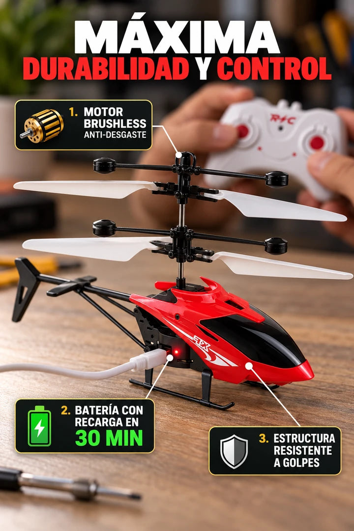 Recarga USB y motor del helicóptero RC