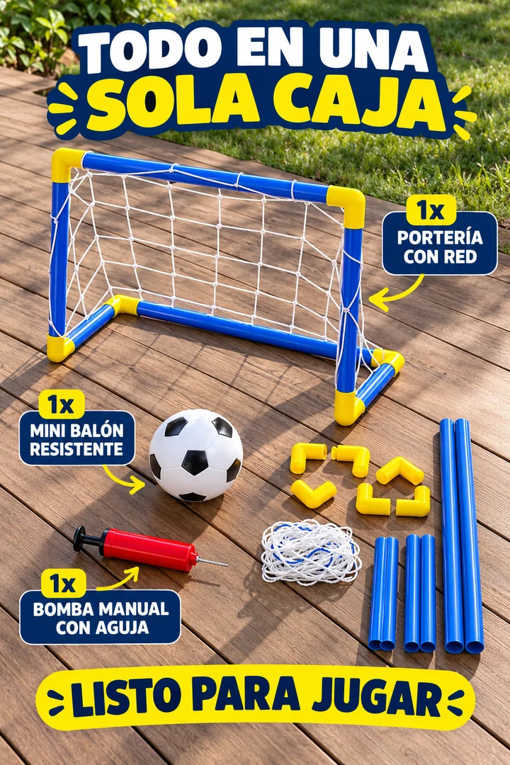 Contenido del set: portería, red, balón y bomba