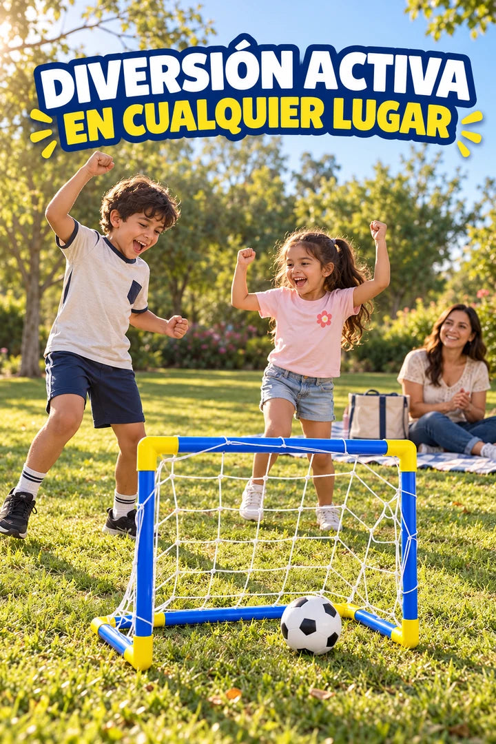 Portería micro para jugar en el jardín