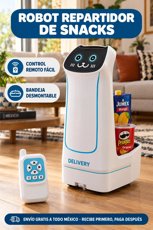 Robot repartidor de snacks con control remoto
