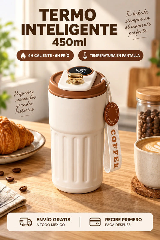 Termo inteligente 450 ml presentación en cocina